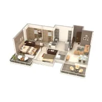 Maheshwaram Majestic Ravet 2 BHK Floor Plan Image